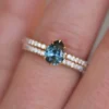925 Sterling Silver Hidden Halo Engagement Ring Set - Image 3
