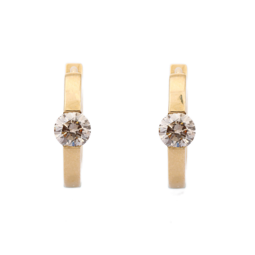 925 Sterling Silver Hoop Earrings With Blazing Diamond