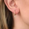 Hoop earrings with bezel-set 2.0mm CZ stones