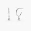 Sterling silver hoop earrings with 2.0mm round stones