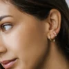 Hoop earrings featuring a bezel-set premium CZ diamond