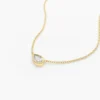 Pear-shaped premium CZ diamond necklace with bezel setting