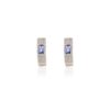 925 Sterling Silver Huggie Hoops Blue Sapphire Earrings
