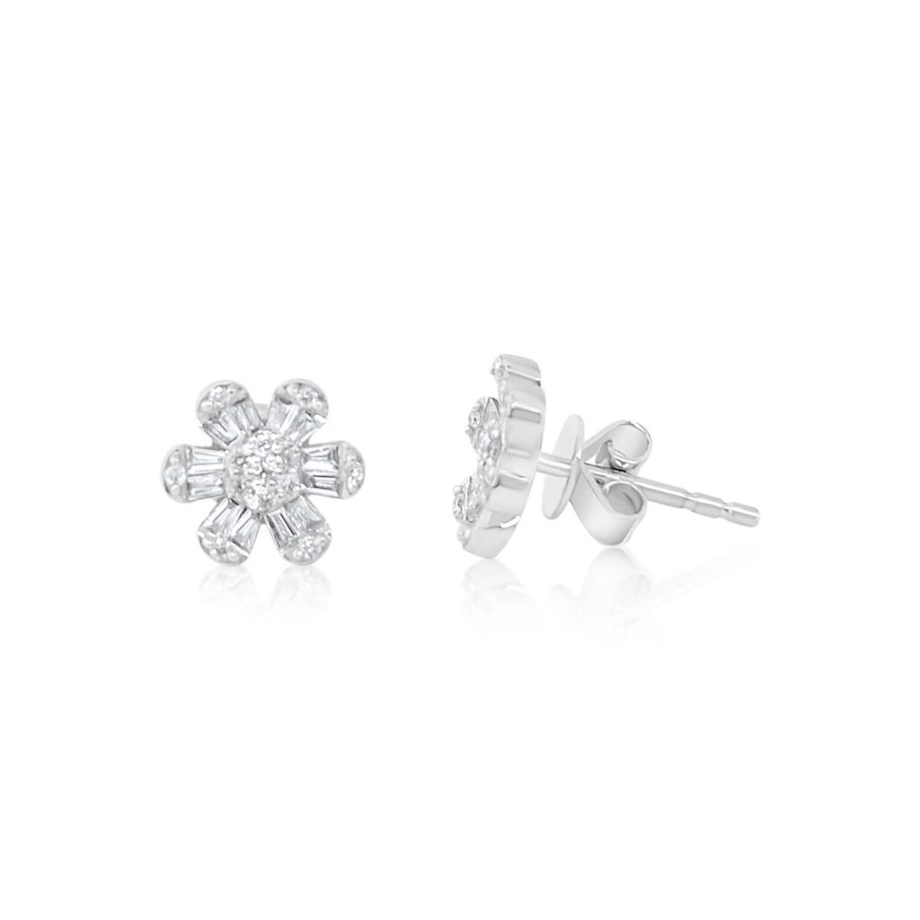 925 Sterling Silver Illusion Diamond Flower Earring