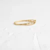 Gold-plated sterling silver ring with pave setting