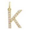 925 Sterling Silver Initial Diamond Charm - Image 11