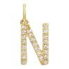 925 Sterling Silver Initial Diamond Charm - Image 14