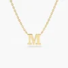Sterling silver initial necklace with a simple letter pendant