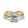 925 Sterling Silver Intertwined Diamond Engagement Ring