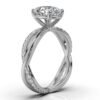 925 Sterling Silver Intertwined Diamond Engagement Ring - Image 7