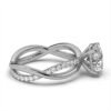 925 Sterling Silver Intertwined Diamond Engagement Ring - Image 8