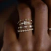 925 Sterling Silver Interwoven Band with Diamond - Image 3