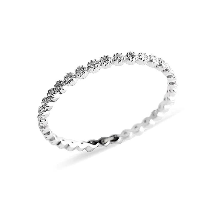 925 Sterling Silver Isabelle Floating Diamond Eternity Band