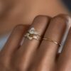 925 Sterling Silver Lady's Slipper Ring, Oval Cut Diamond Engagement Ring - Image 4