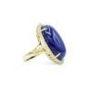 925 Sterling Silver Lapis and Diamond Ring Set - Image 2