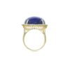 925 Sterling Silver Lapis and Diamond Ring Set - Image 3