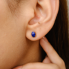 Oval lapis lazuli earrings in 925 sterling silver