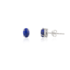 Gold-plated sterling silver earrings with two lapis stones