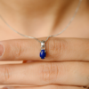 Oval lapis lazuli pendant in 925 sterling silver