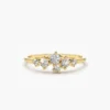 925 Sterling Silver Large Diamond Cluster Ring