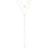 925 Sterling Silver Lariat Double Marquise Diamond Necklace