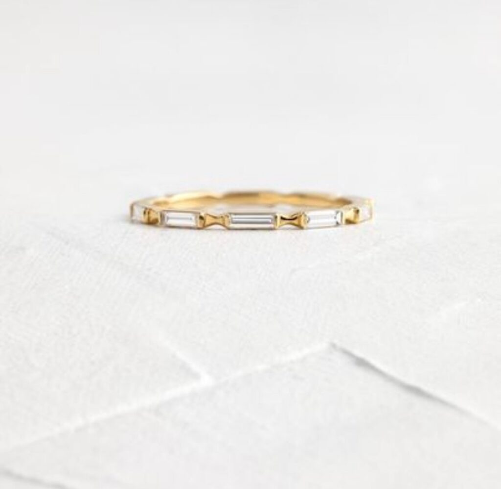 925 Sterling Silver Latitude Baguette Diamond Ring For Women