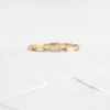 Sterling silver stack ring with slim linear stone detailing