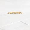 Gold-plated stack ring featuring a subtle row of CZ stones