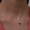 925 Sterling Silver Leaf Diamond Pendant Necklace - Image 3