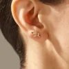 Leaf earrings in 925 sterling silver with thick gold plating