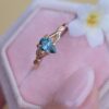 Nature-inspired ring in 925 sterling silver with gold plating