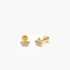 925 sterling silver helix piercing with leaf petal design and pave CZ