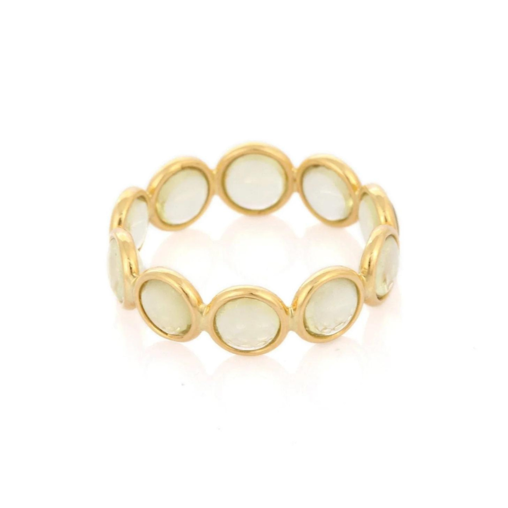 925 Sterling Silver Lemon Topaz Eternity Band