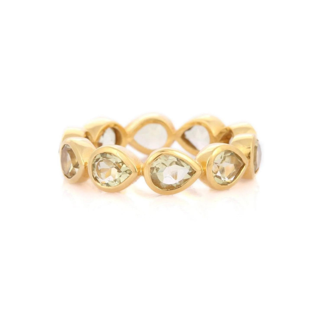 925 Sterling Silver Lemon Topaz Eternity Band