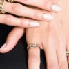 Leo ring with seven pave-set CZ diamond accents