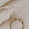Gold plated tracer band with slender curved silhouette