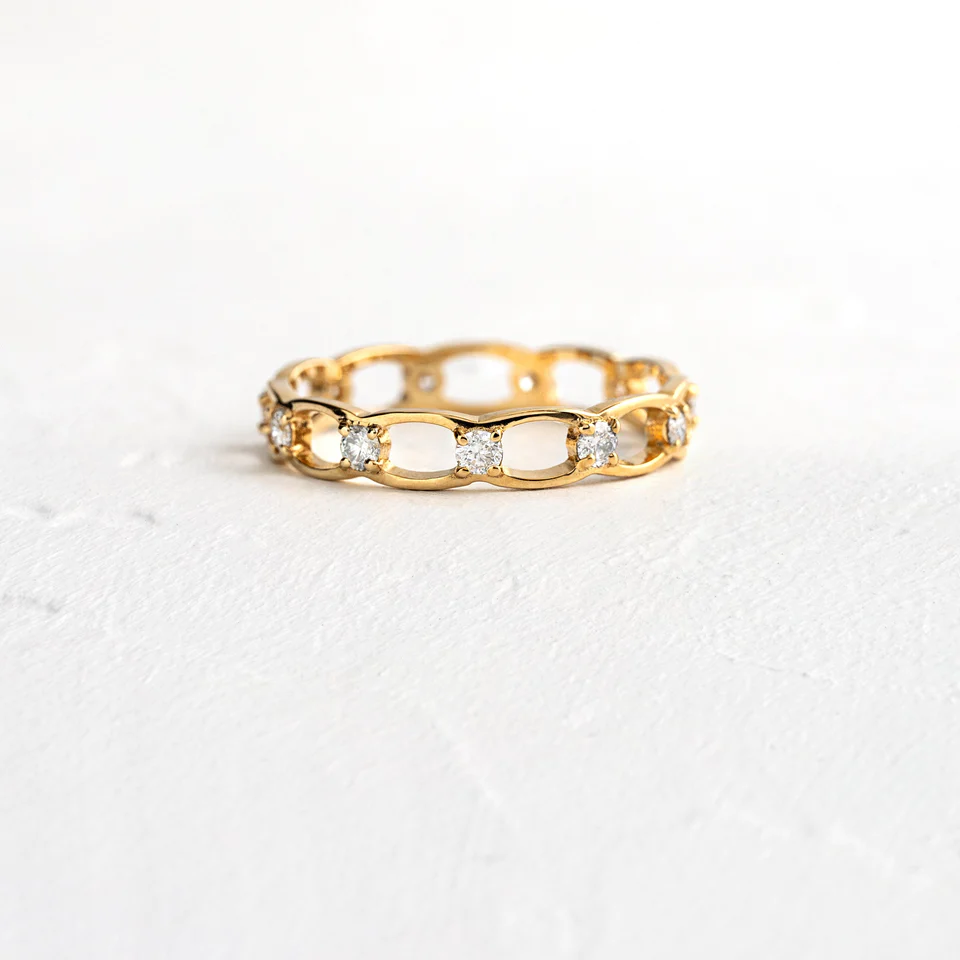 925 Sterling Silver Linked Eternity Band