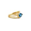 925 Sterling Silver London Blue Topaz Pear Wrap Ring - Image 3