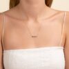 925 Sterling Silver Long Rainbow Sapphire Bar Necklace - Image 4