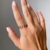 925 Sterling Silver Love Diamond Ring with Premium CZ Diamond pave details