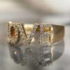 925 Sterling Silver Love Diamond Ring in thick gold plating