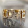 925 Sterling Silver Love Diamond Ring with 6.7mm ring height