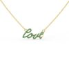 925 Sterling Silver Love Necklace in Emerald