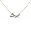 925 Sterling Silver Love Necklace in Emerald - Image 4