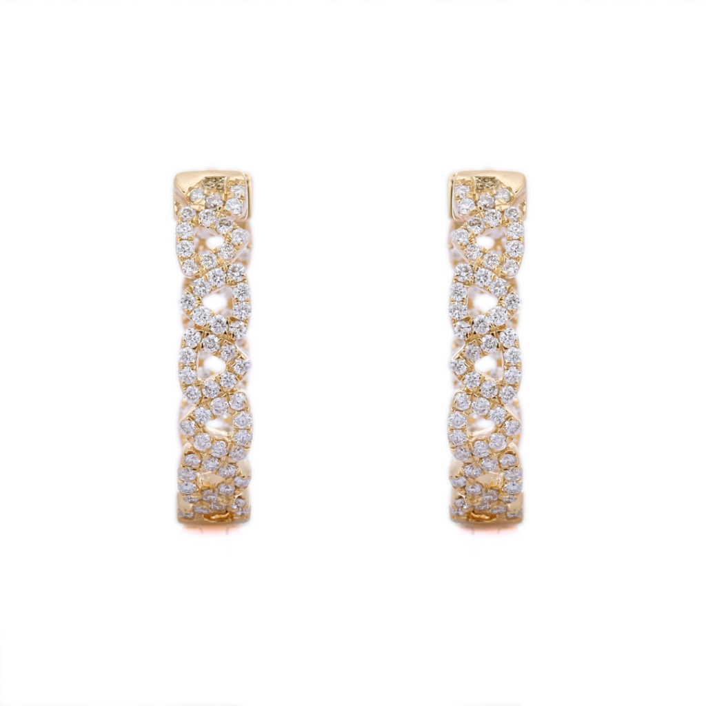 925 Sterling Silver Luxurious Diamond Big Hoops