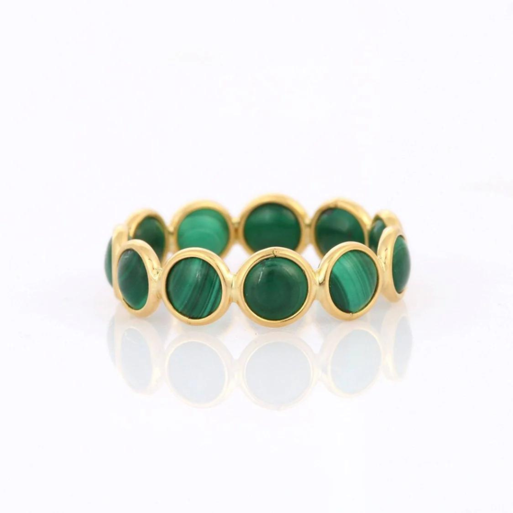 925 Sterling Silver Malachite Eternity Band