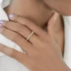 925 Sterling Silver ring with crescent moon motifs and stones