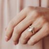 Simple prong-set solitaire ring with polished gold plating