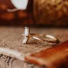 Classic marquise ring design in thick gold-plated sterling silver