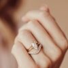 Refined solitaire ring with a clean marquise-cut profile